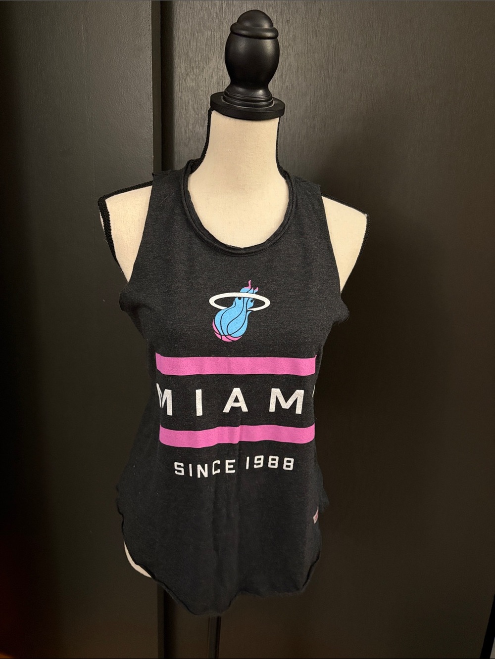 Miami Heat Graphic Tank Top with Pink & Blue Accents